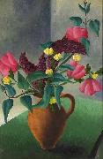 Peter Purves Smith Vase with flowers oil on canvas